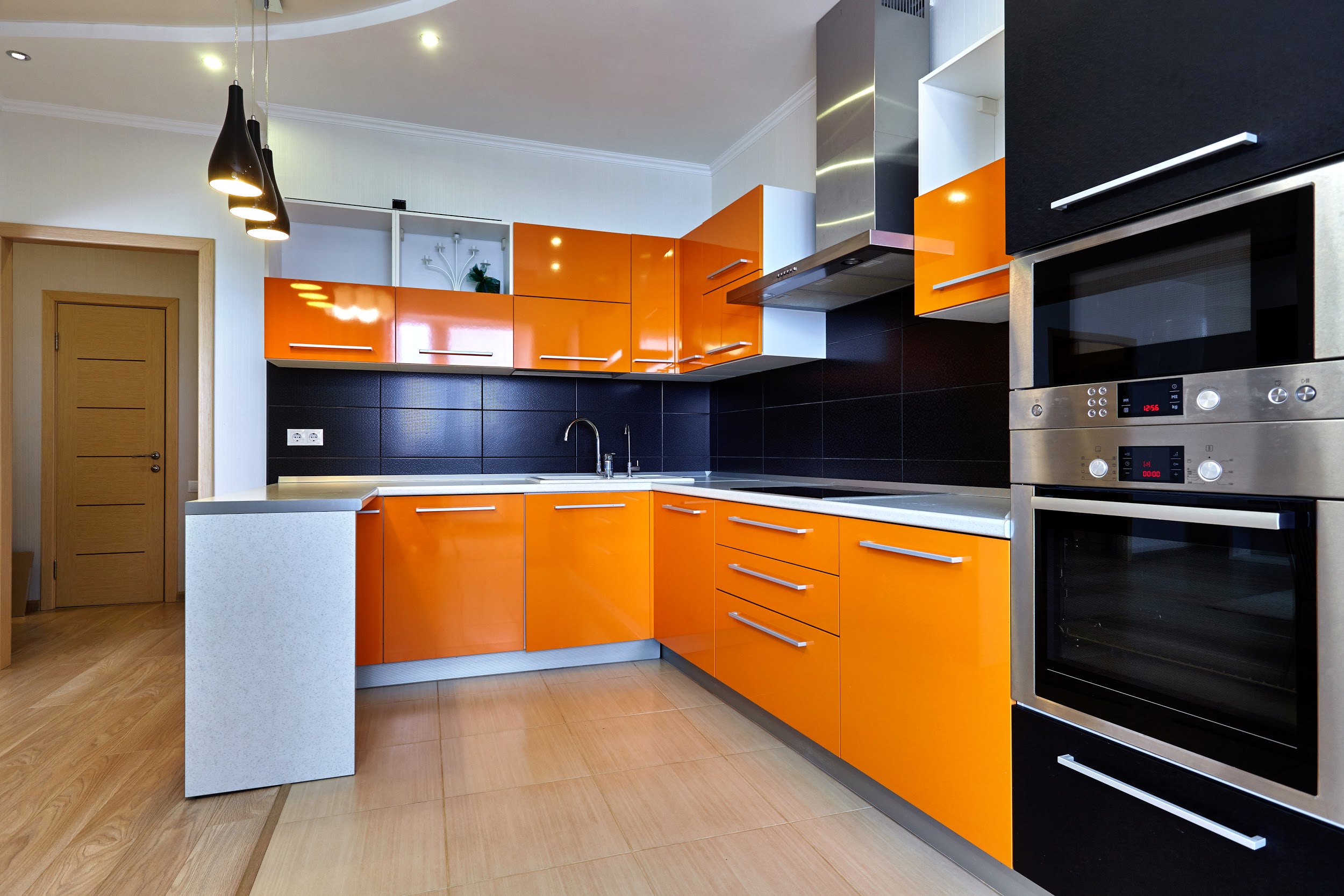 bright colored kitchen design